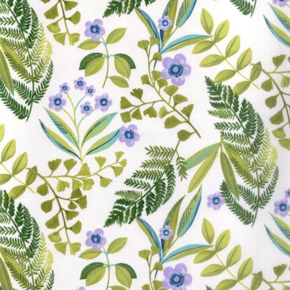 Isabo Grøn - Akryldug med flotte blomster og blade