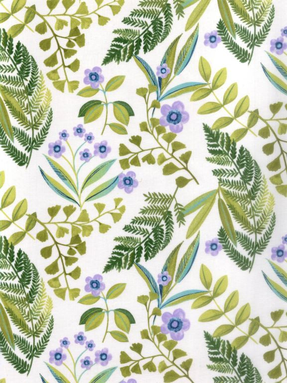 Isabo Grøn - Akryldug med flotte blomster og blade