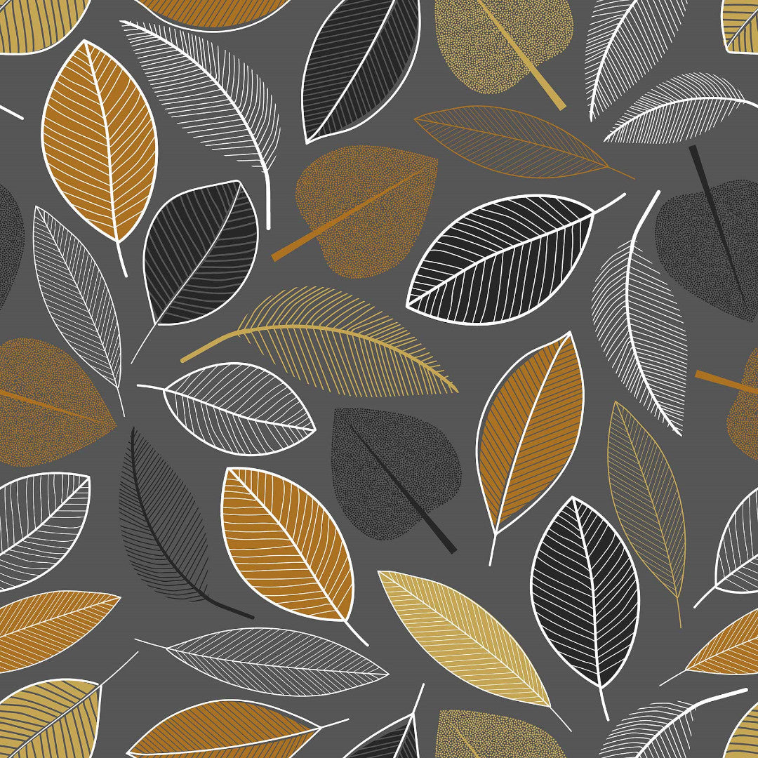 Janelle Antracit - Voksdug med blade