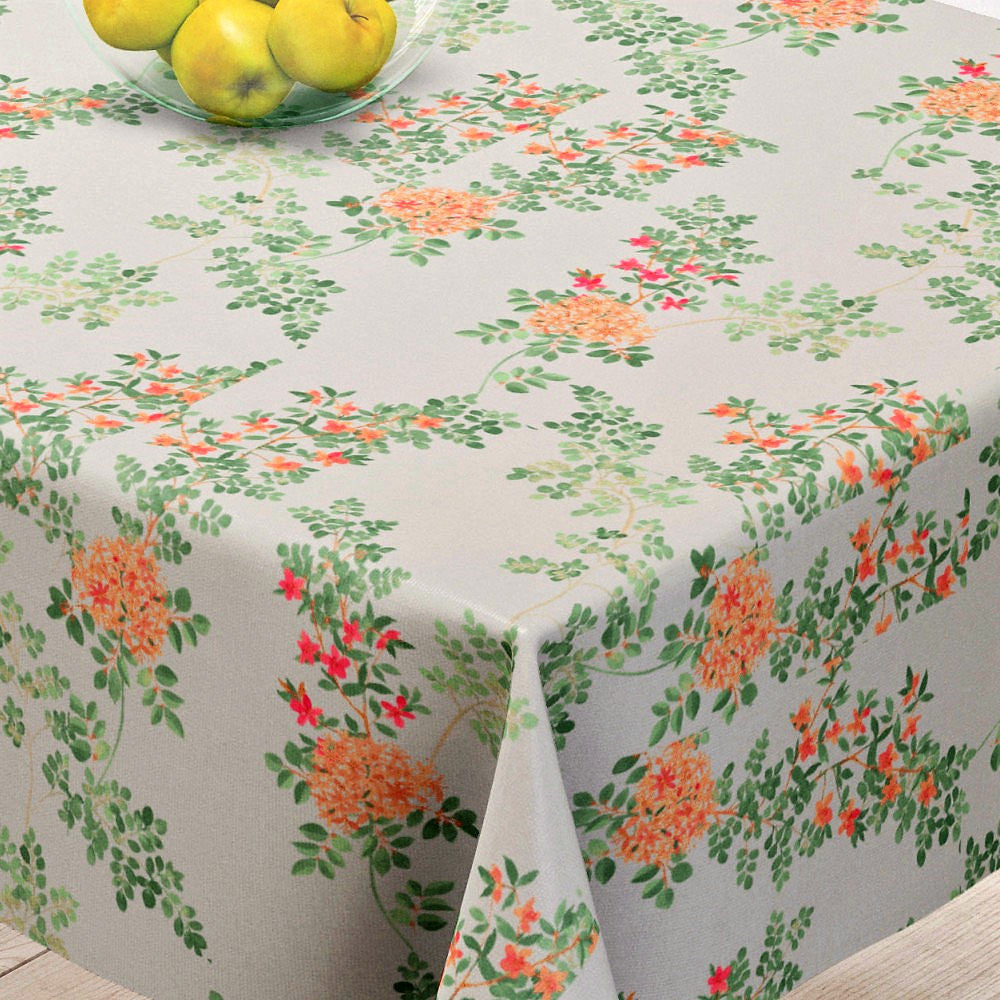 Jasmin Gul - Smuk hørdug med blomster - 100% hør