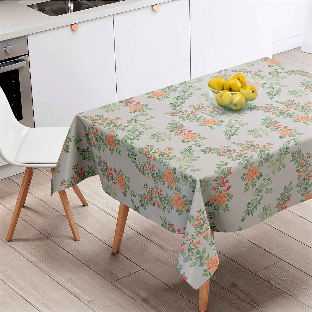 Jasmin Gul - Smuk hørdug med blomster - 100% hør