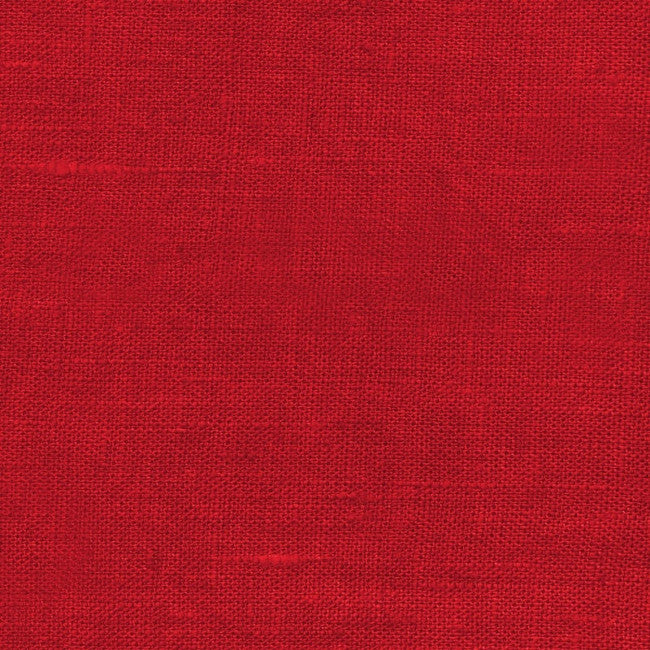 Ensfarvet rød juledug i 100% hør - Coated med akryl