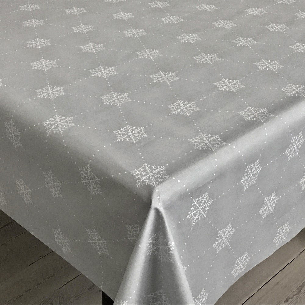 Juledug Simone grå/hvid, flot akryldug til jul, nytår og vinteren iøvrigt