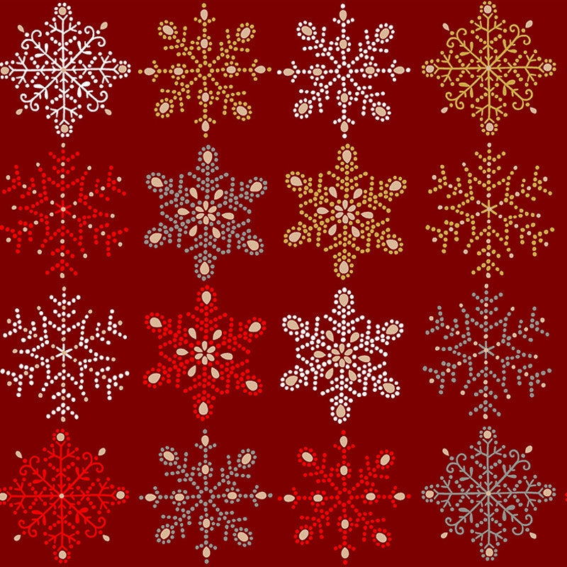 Juledug Flake Rouge, akryldug i bomuld og polyester med lyrex, 2 x akryl og teflon