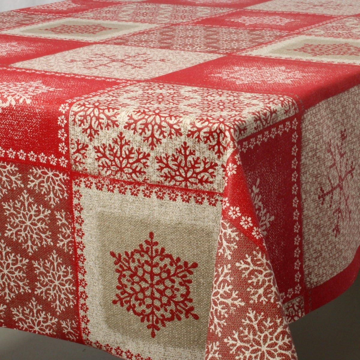 Juledug Frozen Rød, akryldug i 90% bomuld/10% polyester