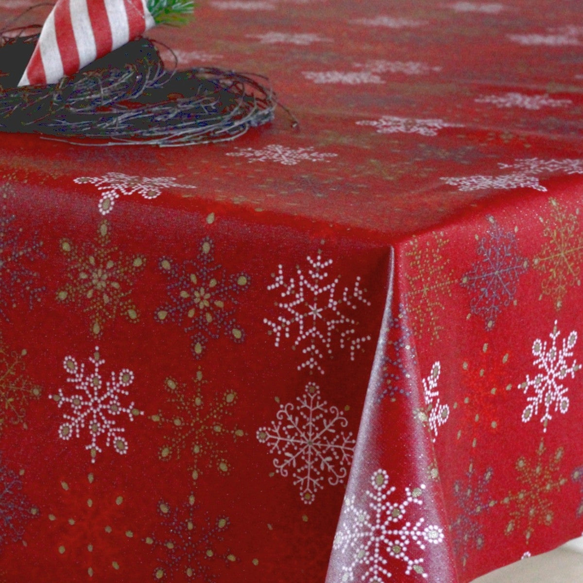 Juledug Flake Rouge, akryldug i rød