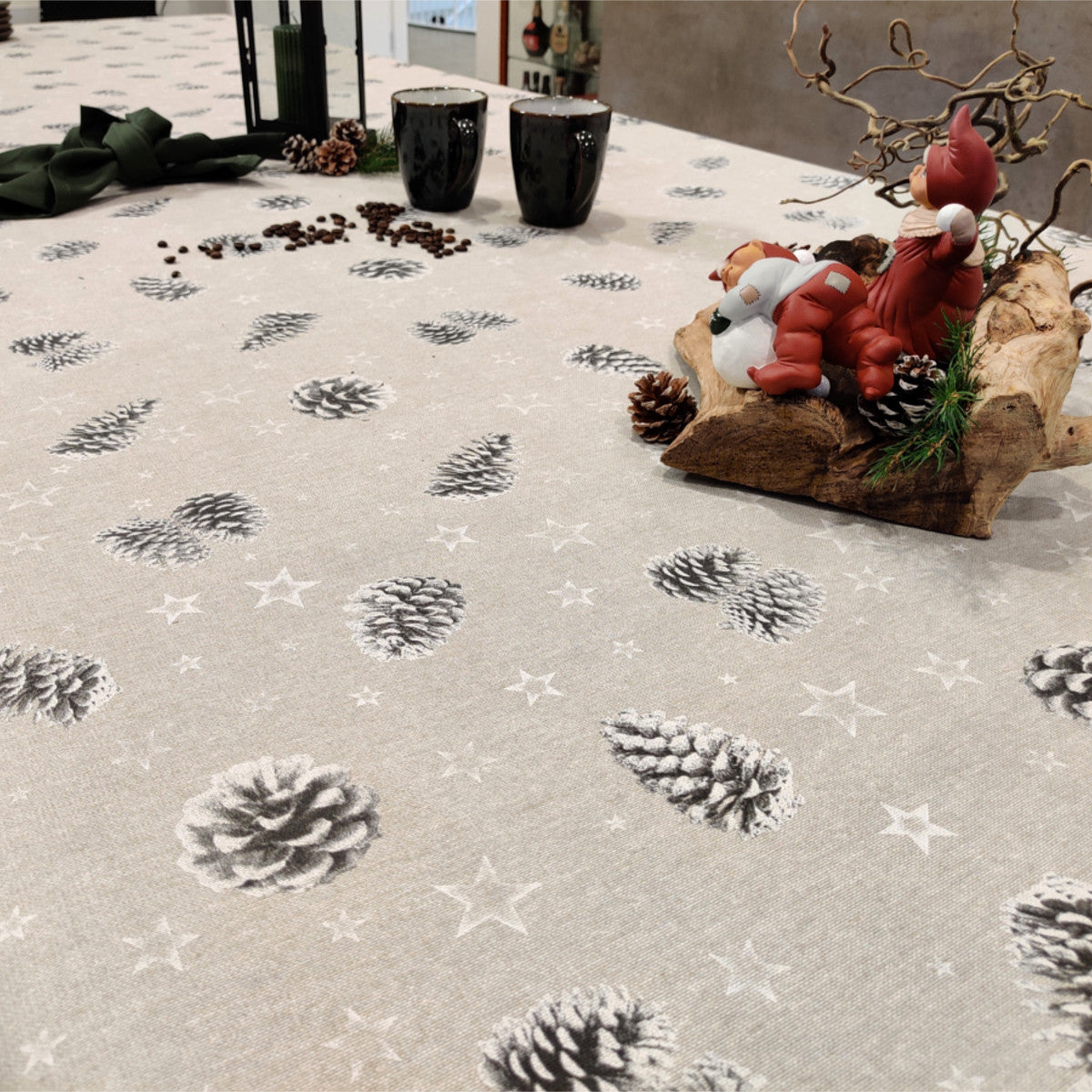 Julekogler og Stjerner - Flot juleakryldug med kogler og stjerner