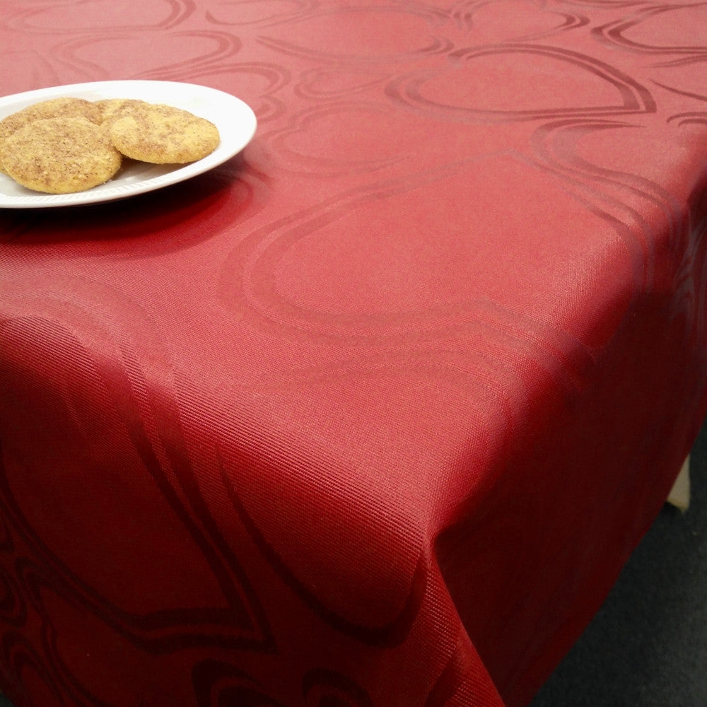 Juledug Old Heart - akryldug med hjerter, bordeaux