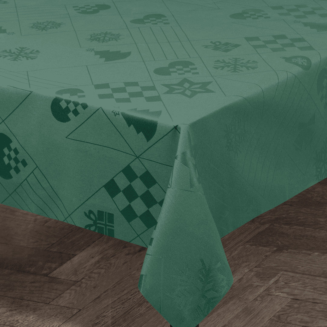 LÆNGDE: 1,5 meter - Juledug Rosendahl Natale Grøn - Tekstildug med akrylbelægning og antiskrid