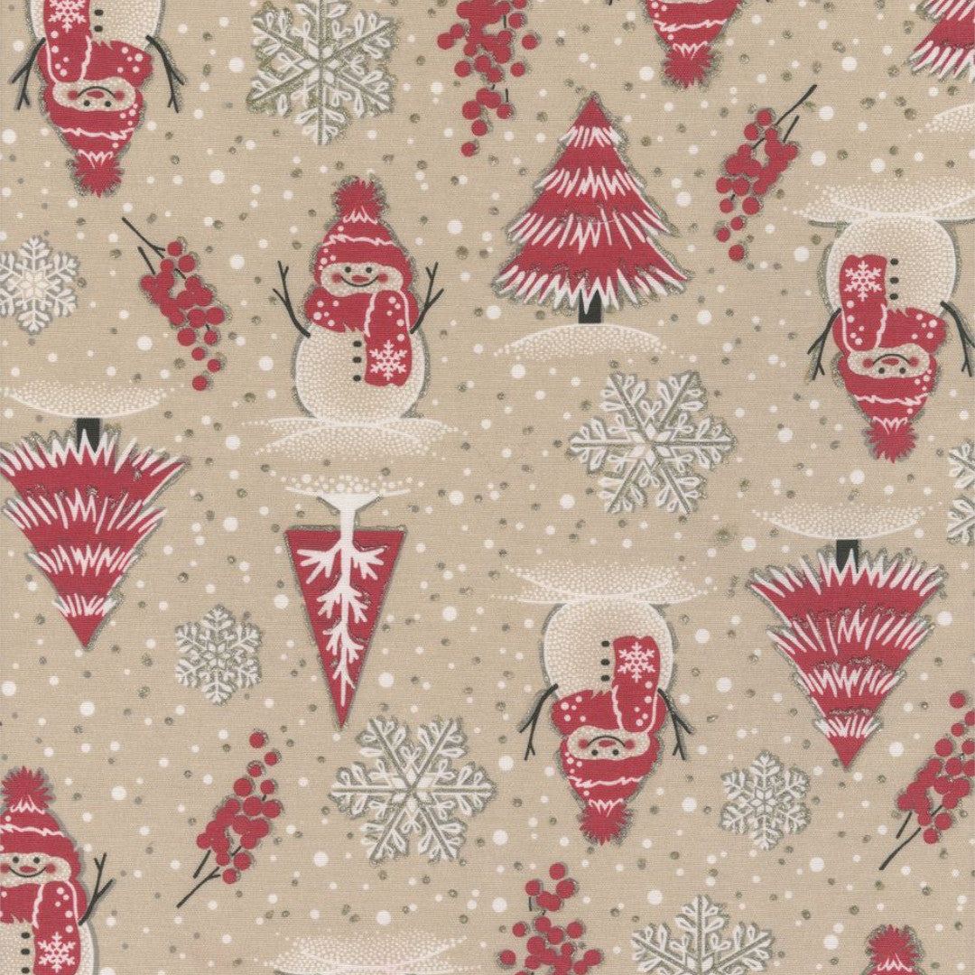 Juledug Snemænd og Glitter - Mønsterbillede