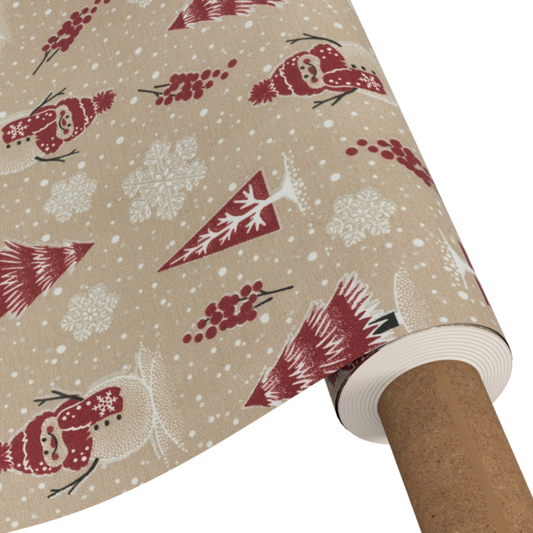 Juledug Snemænd og Glitter - Rullet på rør