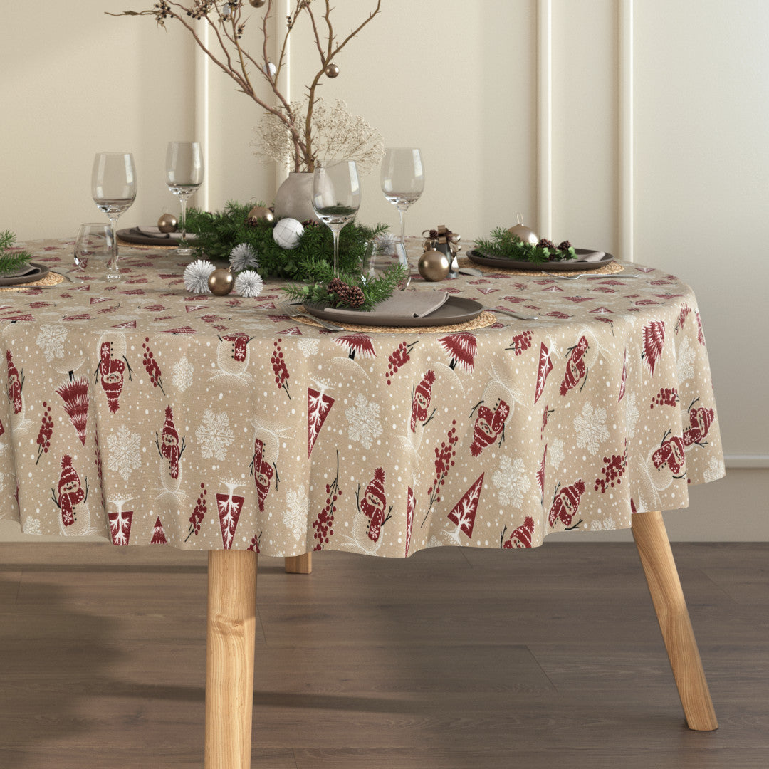 Juledug Snemænd og Glitter - Charmerende rund akryldug glitter effekt