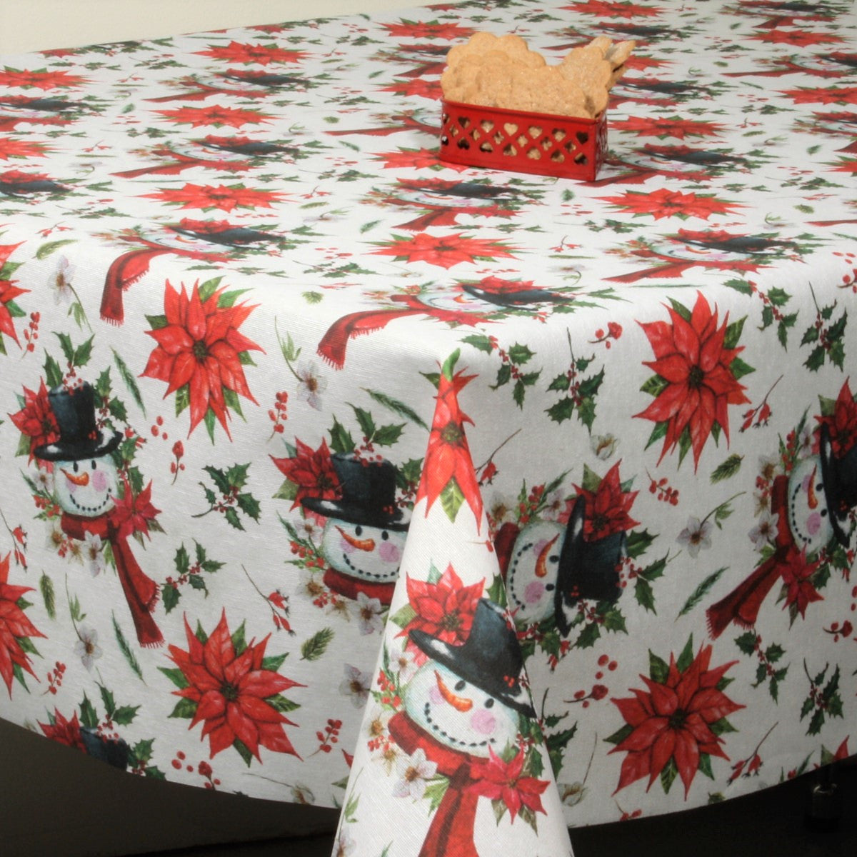 Juledug - Akryldug med Snemanden og Julestjerner