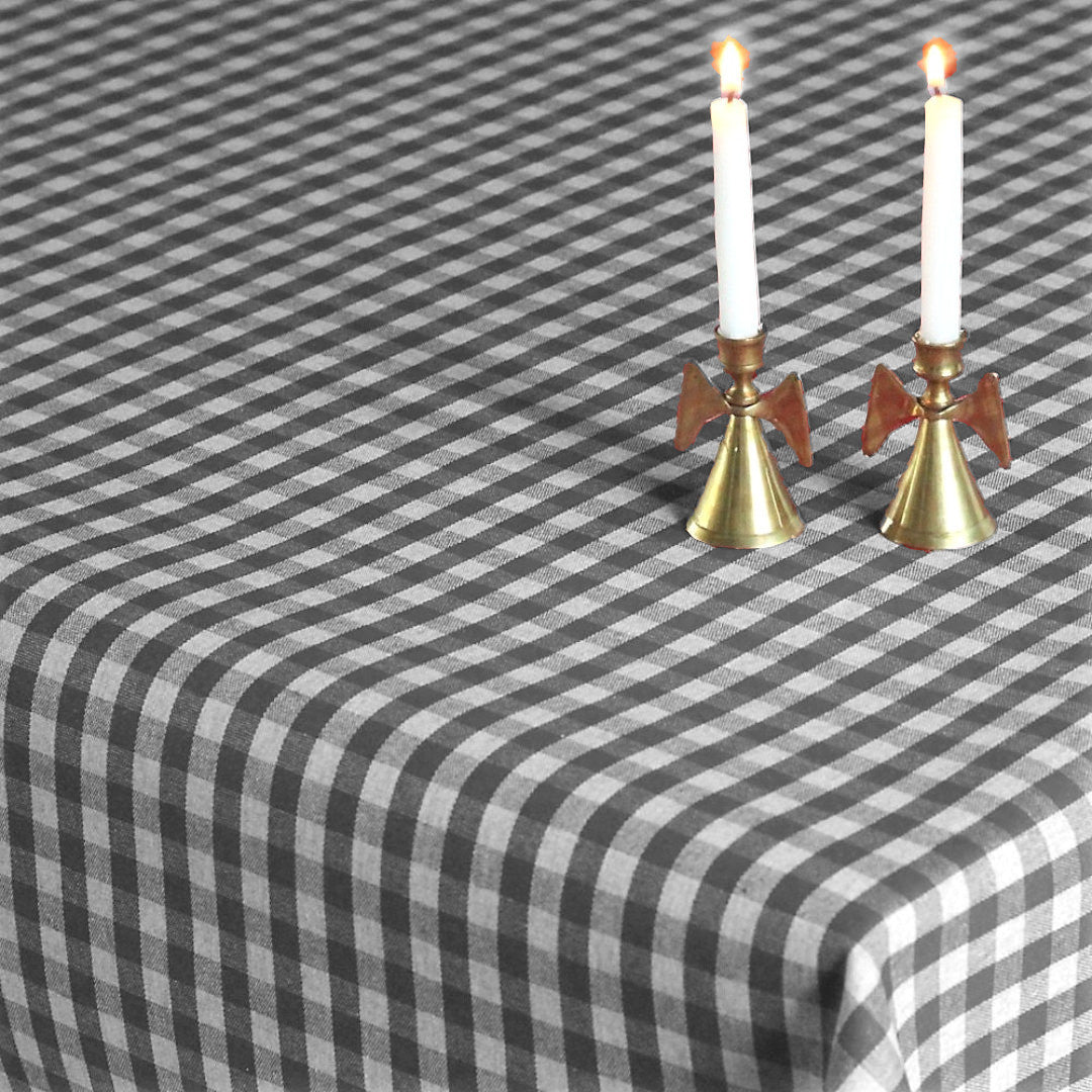 Juletern Grå og Hvid - Rustik juledug i hørlook med akryl