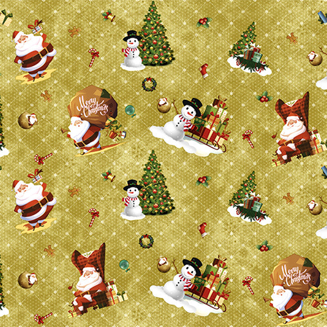 Julevoksdug Merry Christmas - Gylden Jul - 140 cm