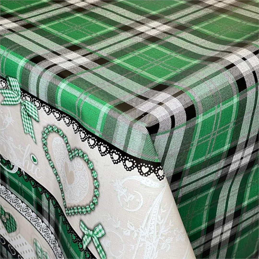 Julevoksdug - Quiltet Jul grøn, hjørnebillede