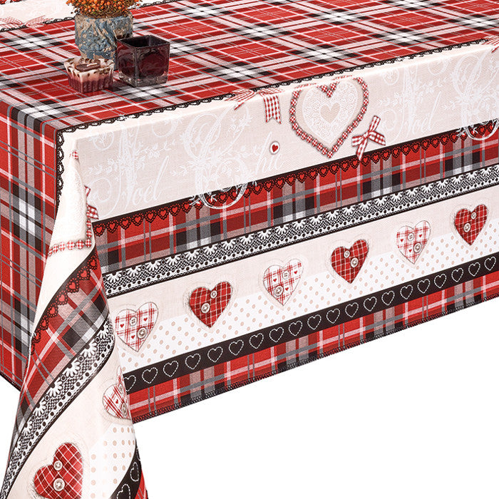 Julevoksdug - Quiltet Jul rød