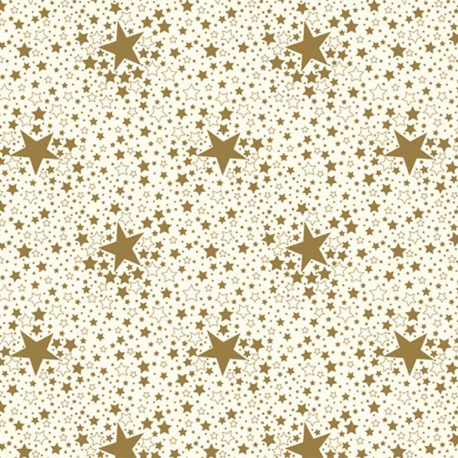 Stjernehimmel - Julevoksdug med stjerner - Guld, 140 cm