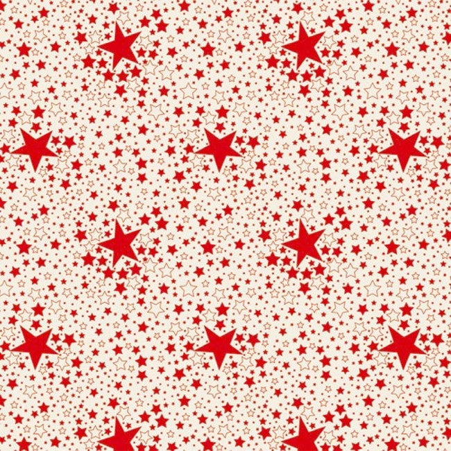 Stjernehimmel - Julevoksdug med stjerner - Rød, 140 cm