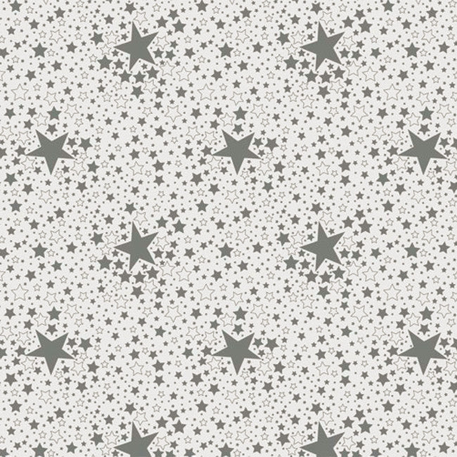 Stjernehimmel - Julevoksdug med stjerner - Sølv, 140 cm