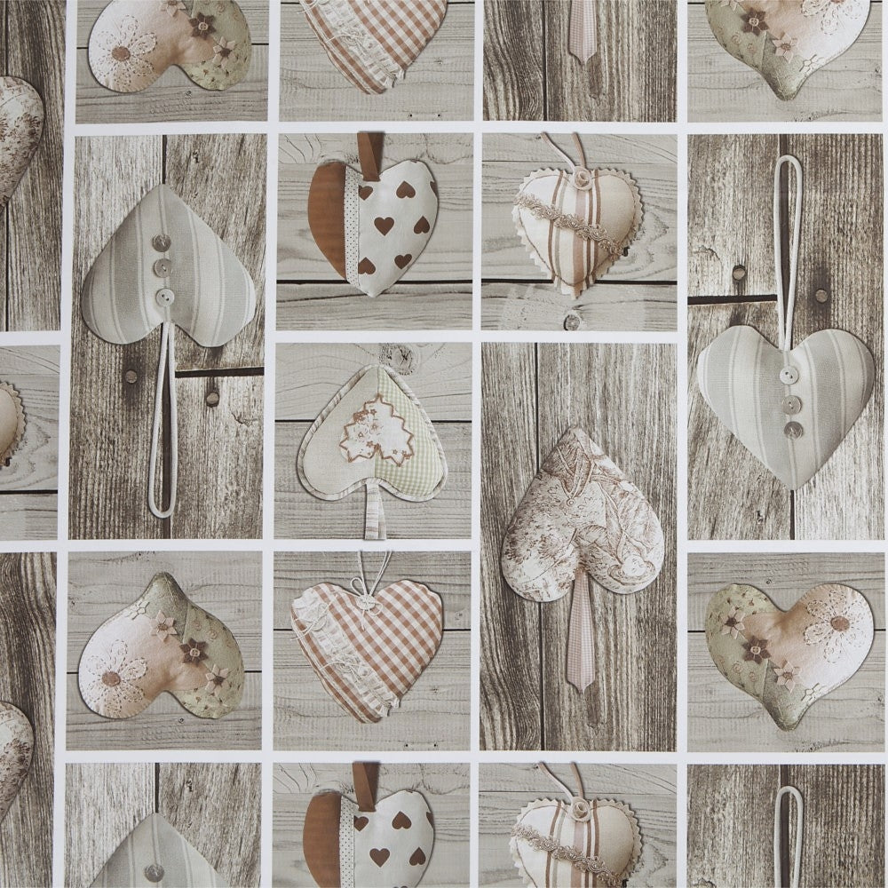 Julevoksdug - Wooden Heart, 140 cm bred