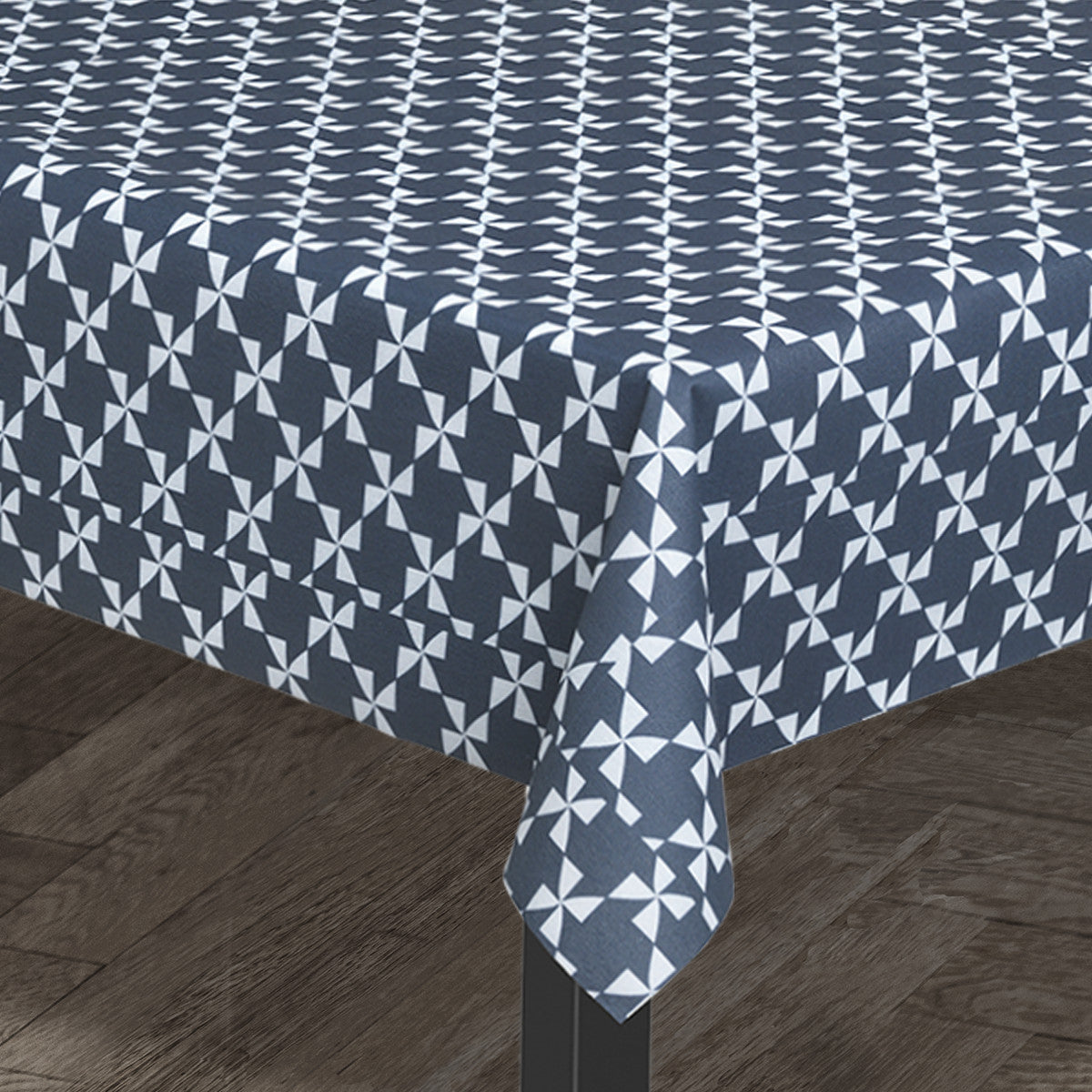 Juna Windmill Blå - Akryldug med flot grafisk mønster fra Juna.