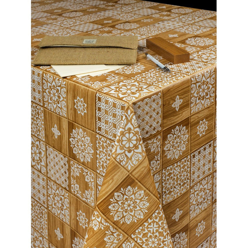 Kakler Gylden Brun - Voksdug med tekstil-look