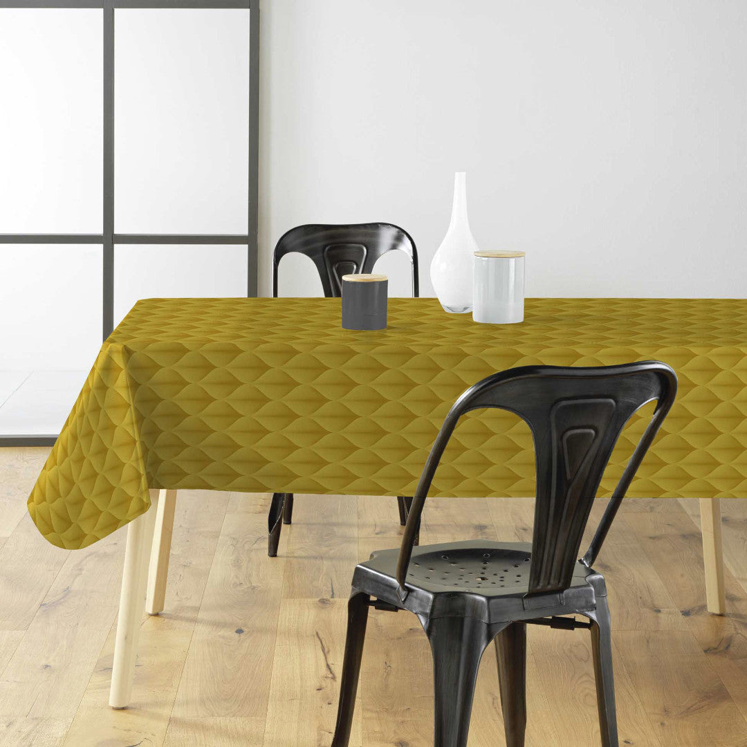 Kalini Luxury Yellow - Voksdug med grafisk mønster i flot 3D-effekt, miljø