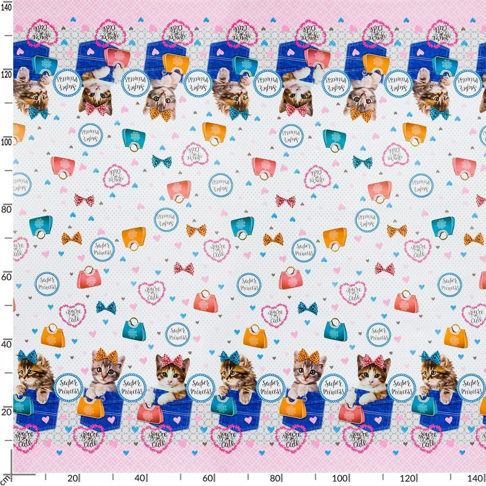 Kitty Bag - Voksdug med kattekillinger