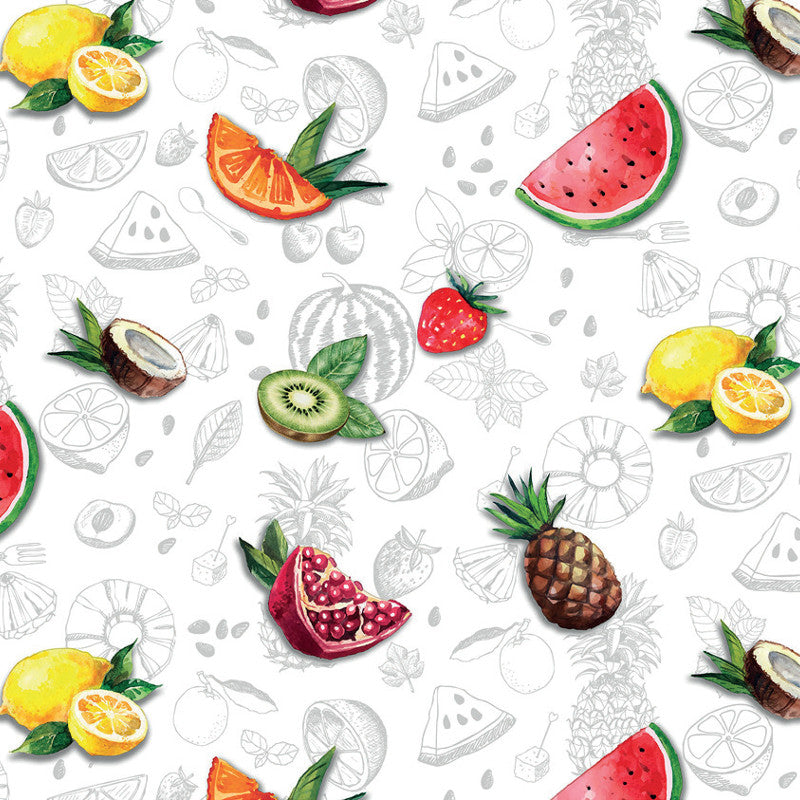 Frisk Frugt , klar plastdug - Gennemsigtig voksdug med tryk