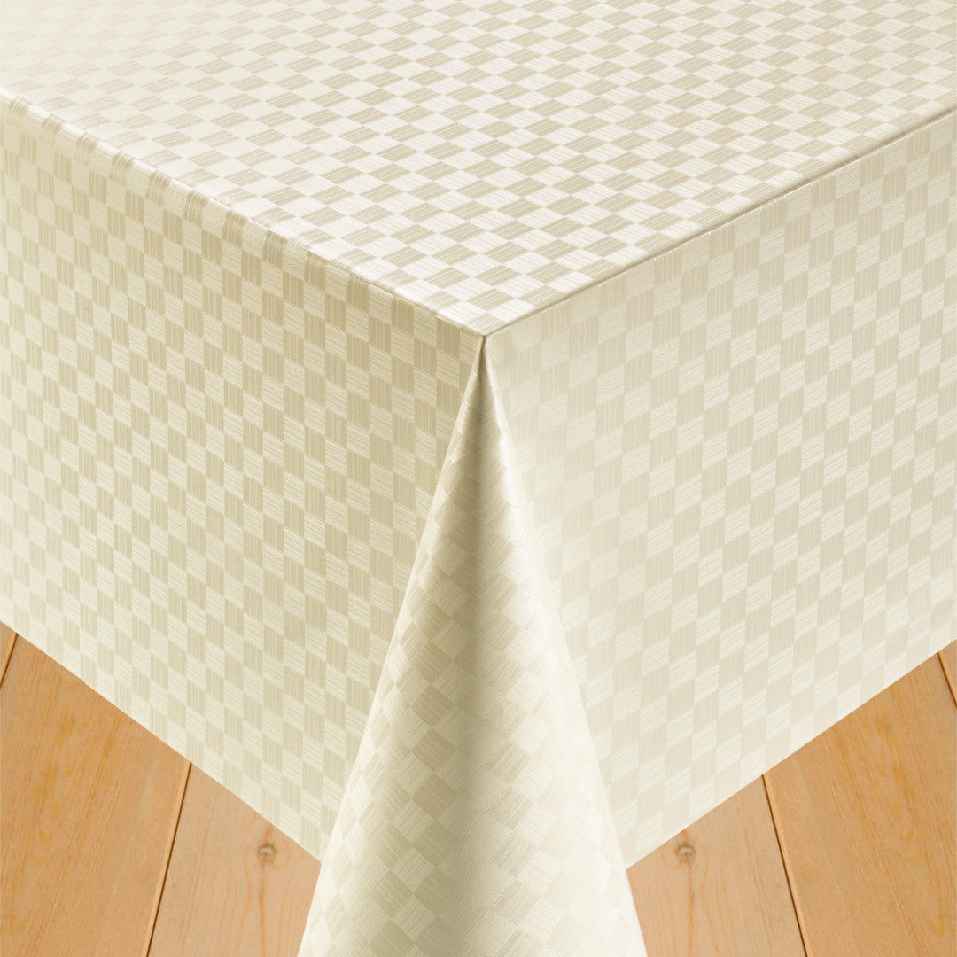Klassisk Damask Tern Cream - Voksdug med hvide tern
