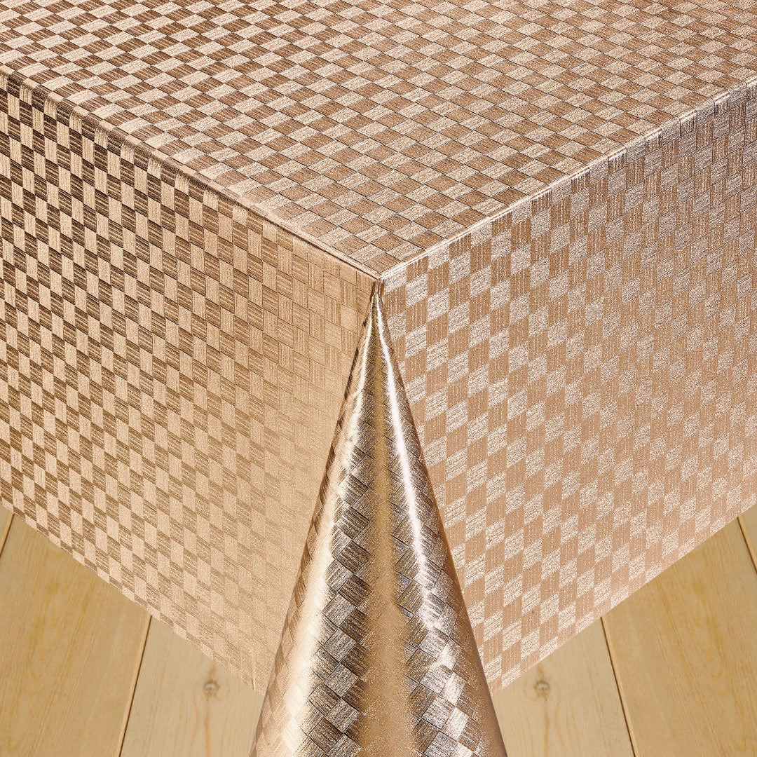 Klassisk Damask Tern Kobber - Voksdug med kobberfarvede tern