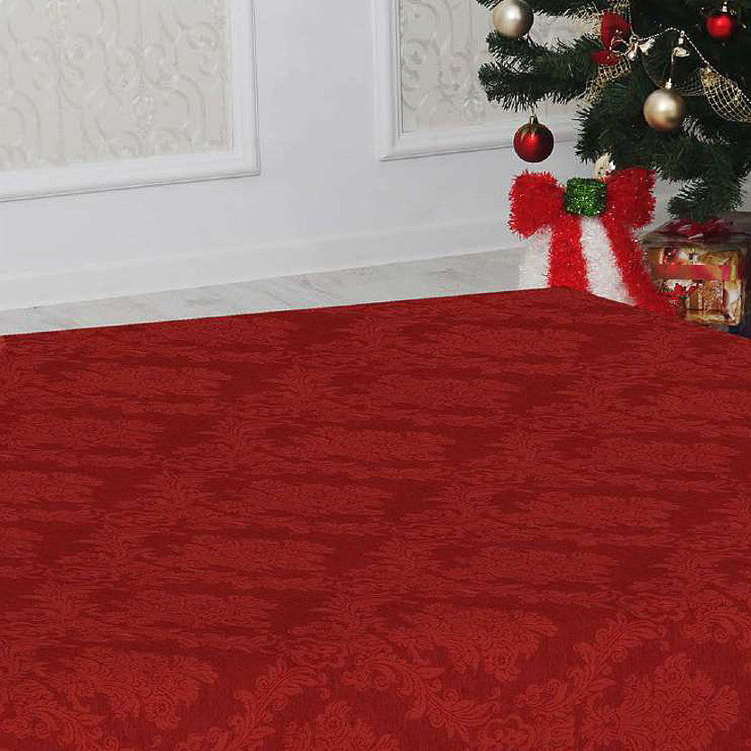 Klassisk Rød Juledug - Akryldug med flot ornament mønster