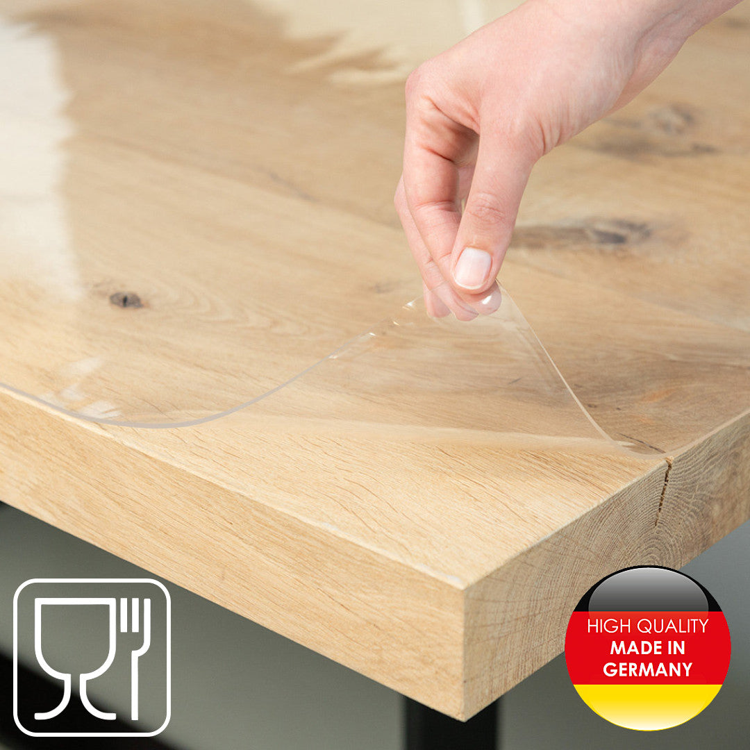 Kraftig gennemsigtig voksdug i klar plast - 1,0 mm / 100 cm