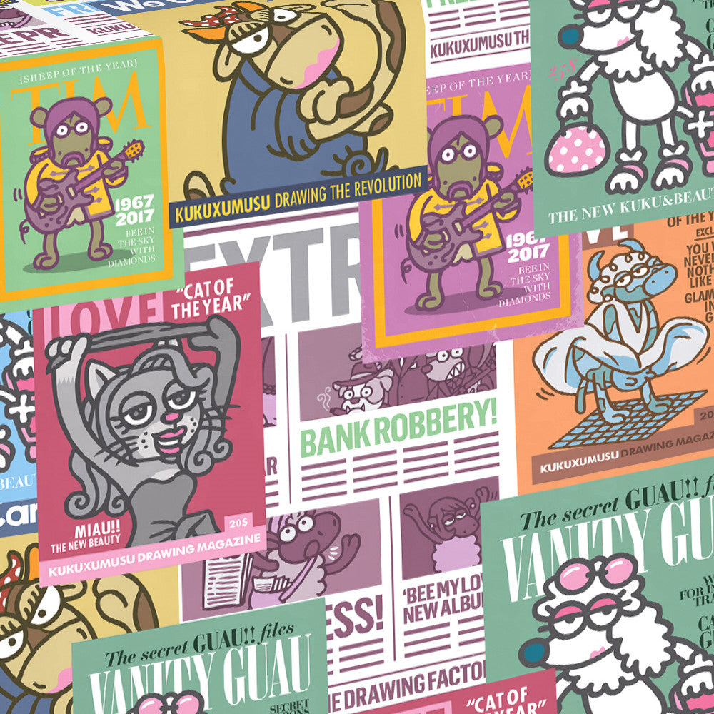 KUKUXUMUSU Avis - Herlig akryldug med skønne tegninger