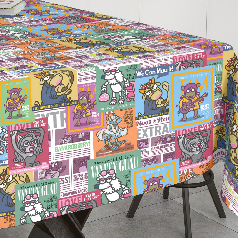 KUKUXUMUSU Avis - Herlig akryldug med skønne tegninger