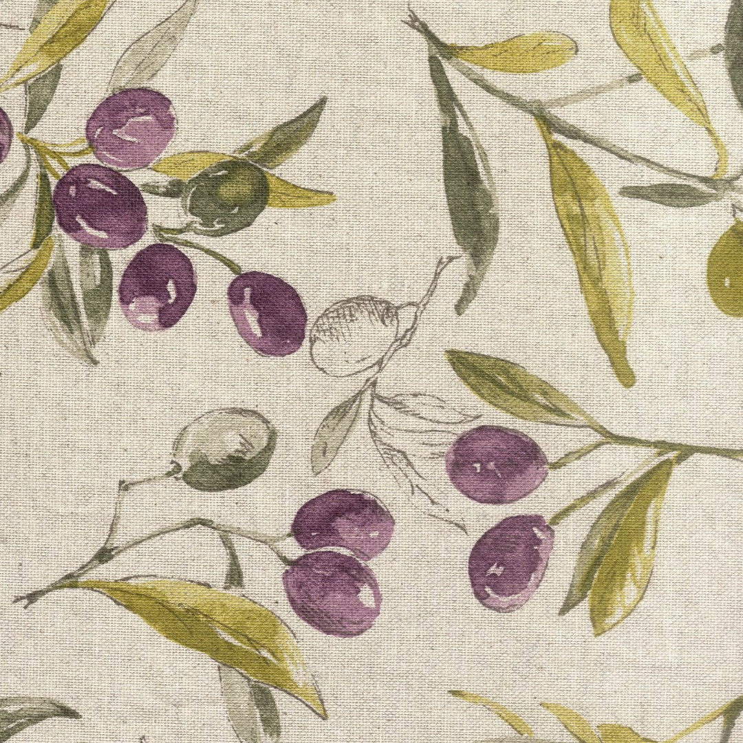 L’oliveto - Akryldug med grønne og sorte oliven på gren