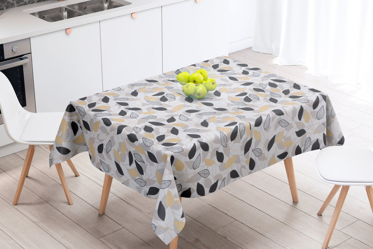 Laurier Sort - Akryldug med flotte mørke blade - 150 cm bred