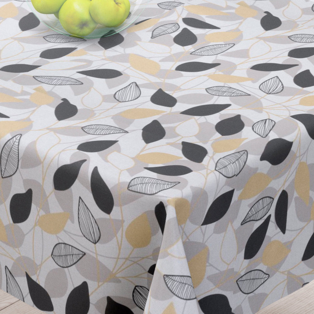 Laurier Sort - Akryldug med flotte mørke blade - 150 cm bred