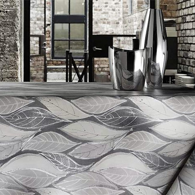 Leaves Grey - voksdug med grå blade