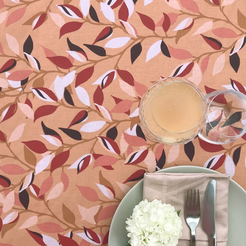 LEAVES Terracotta - Notes by Susanne Schjerning - akryldug med antiskrid.