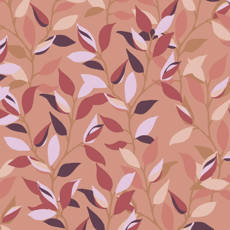 LEAVES Terracotta - Notes by Susanne Schjerning - akryldug med antiskrid