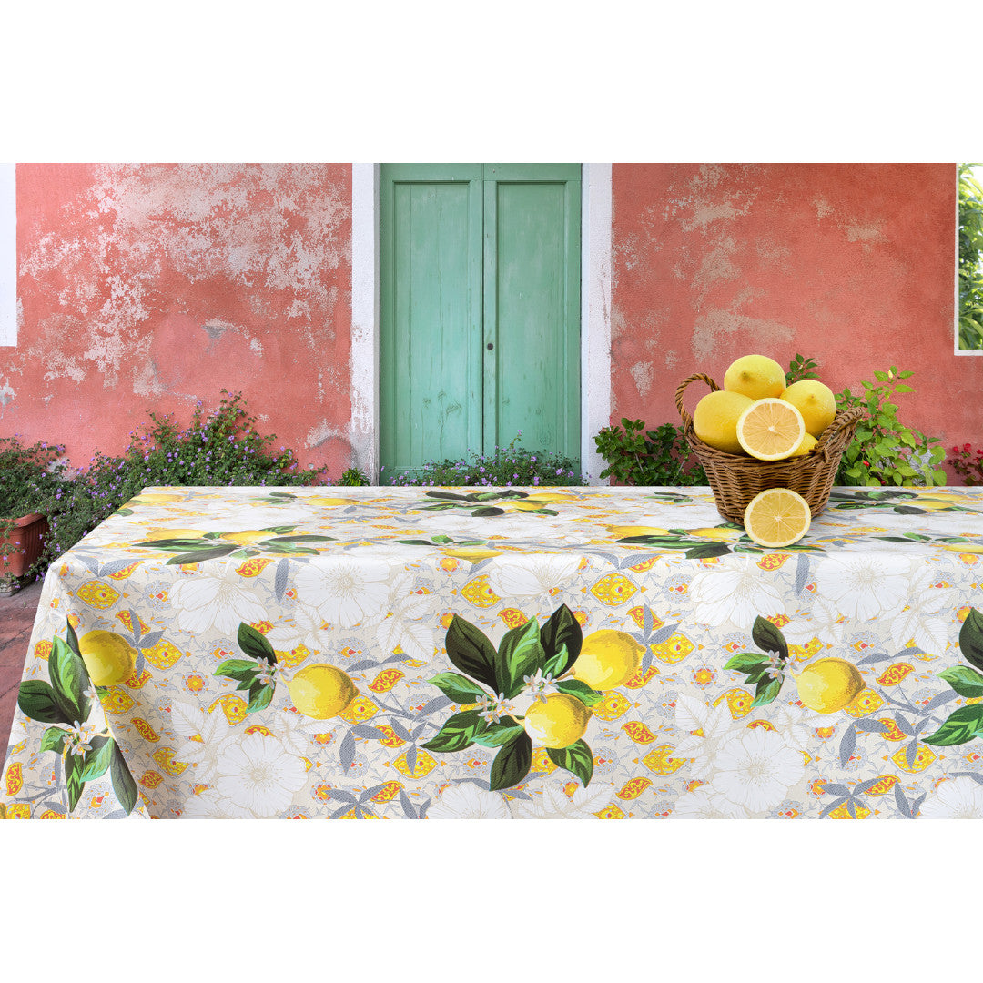 Lemon Siena – Voksdug med citroner og italiensk mønster, miljø