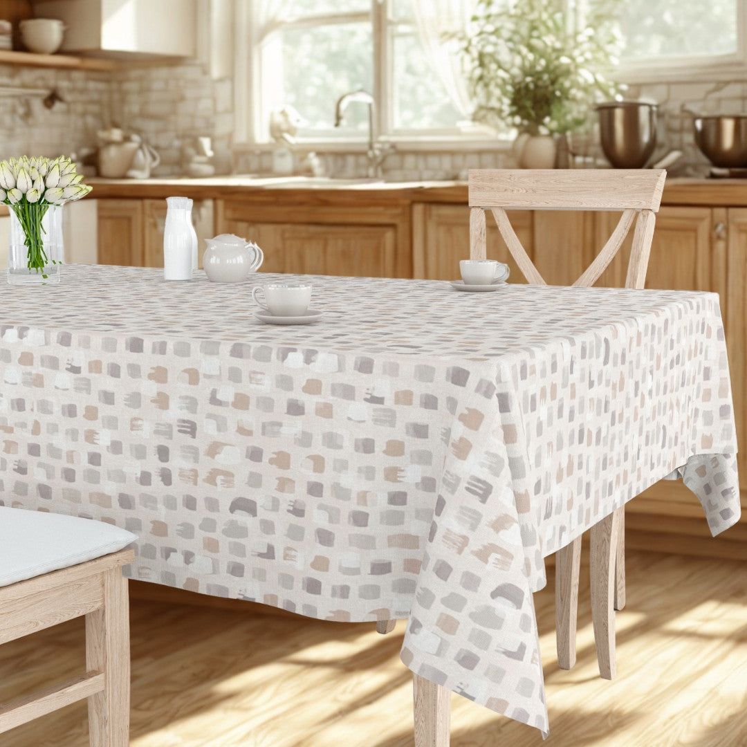 Leonor Beige - Ekstra bred voksdug, 180 cm, køkkenmiljø