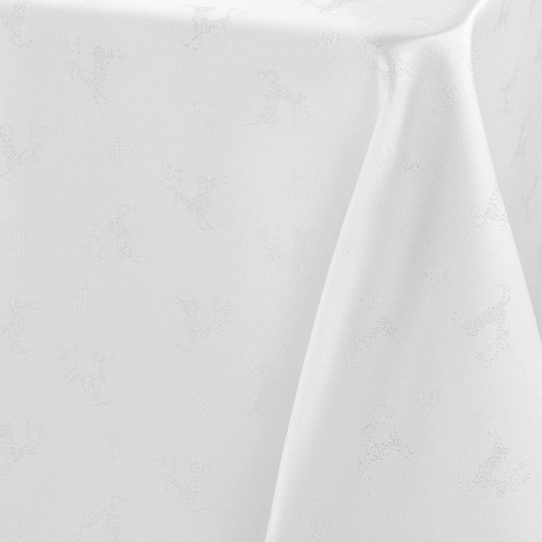 Les Rennes Metallic Hvid 140 x 250 cm, rektangulær juledug, nærbillede