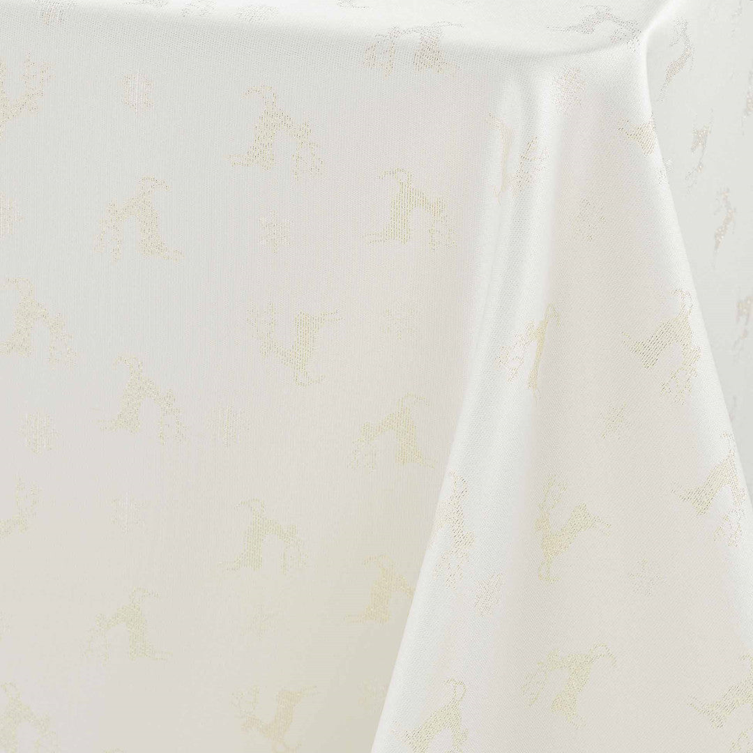 Les Rennes Metallic Natural 140 x 250 cm, rektangulær Juledugdug, nærbillede