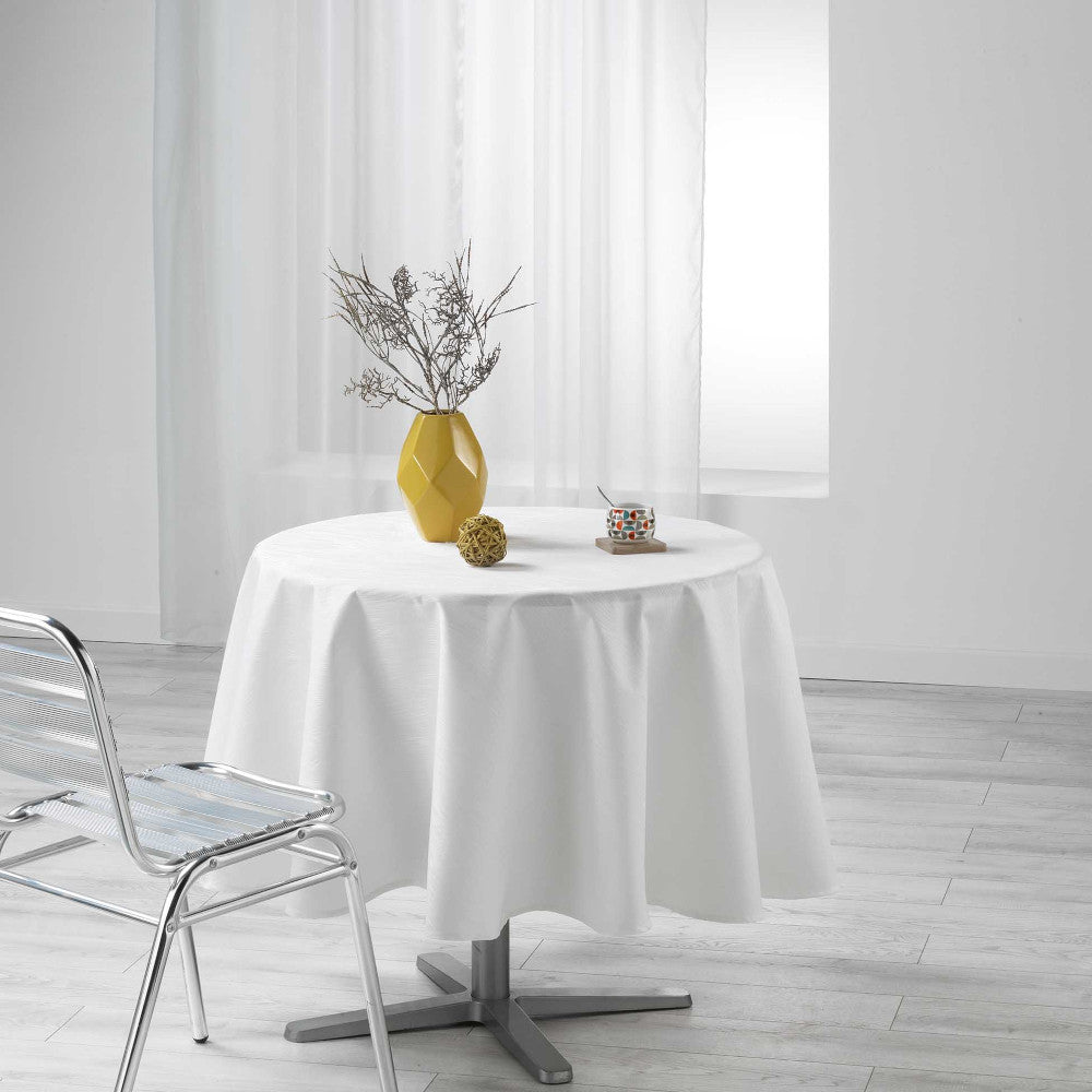 Liany Naturel Ø 180 cm, rund ensfarvet dug med anti-plet