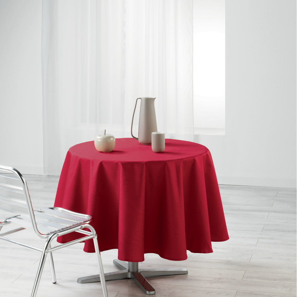 Liany Rød Ø 180 cm, rund ensfarvet dug med anti-plet
