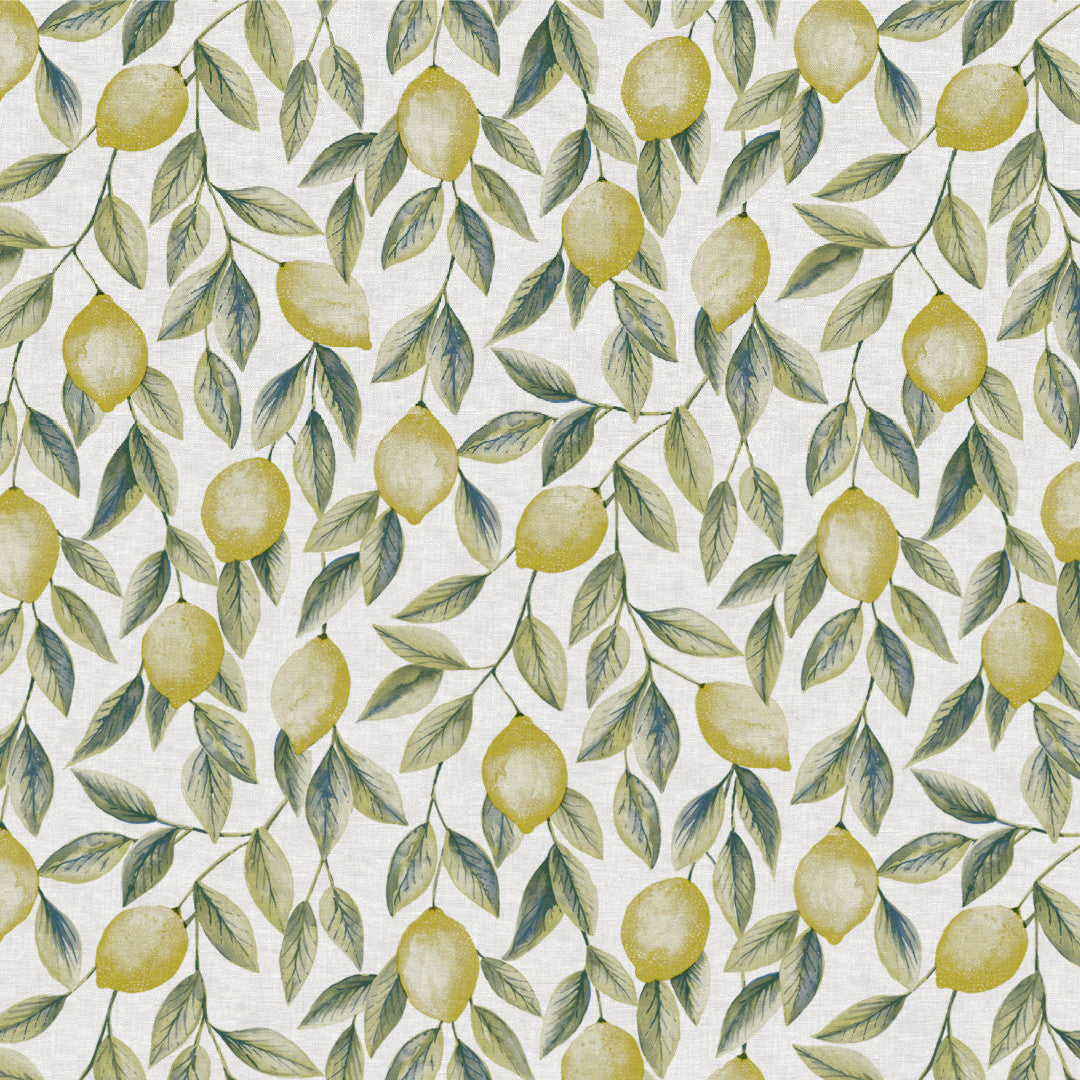 Limones Green - Voksdug med citronmønster og hørlook, mønster