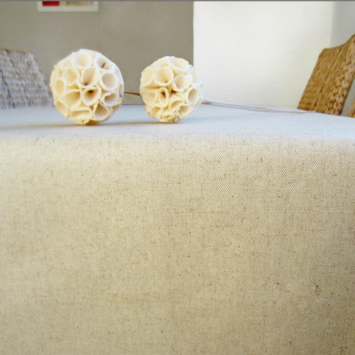 Lino 140 cm - Ensfarvet akryldug i hør/bomuld - Natur